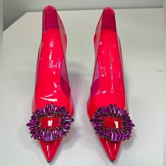 Good American Women’s Hot Pink Cinder-f*cking-rella Pump Size 7 - Picture 3 of 8